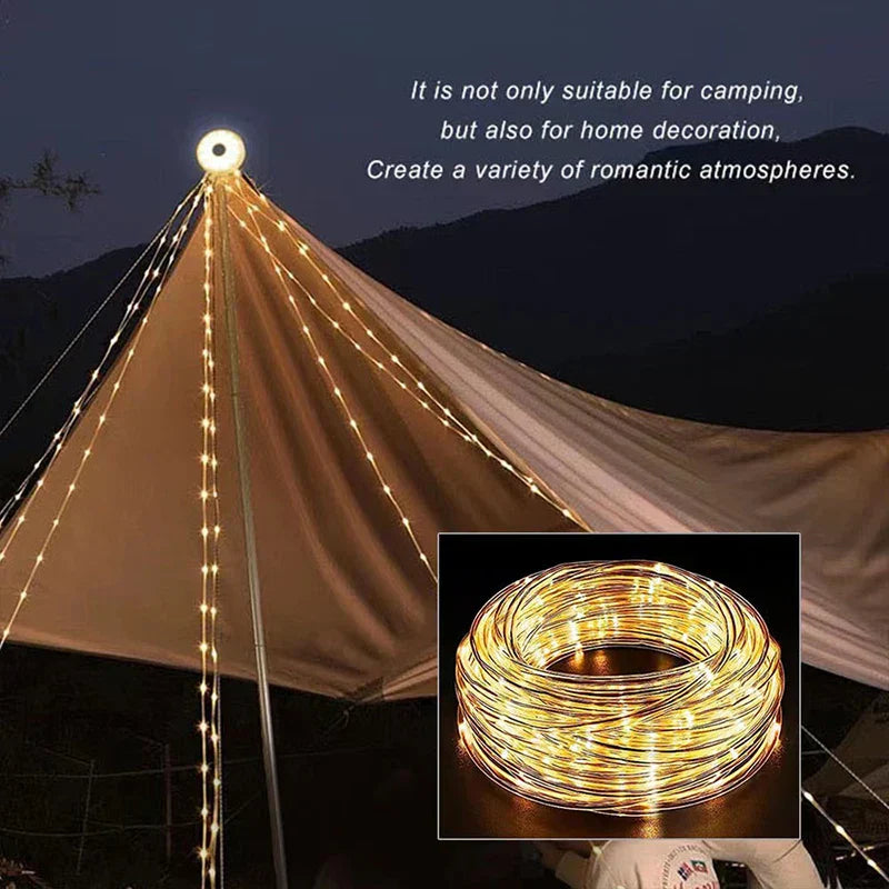 DecorBites™ LED Camping Light Strip 8M Length Waterproof Outdoor Garden Decor Lamp